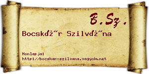 Bocskár Szilvána névjegykártya